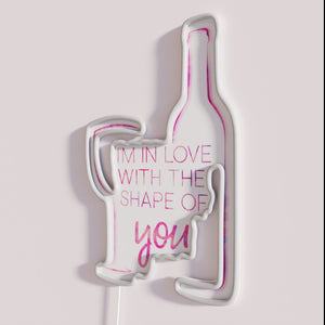 Neon 'Shape of You' Wine Wall Sign with Colorful RGB Lighting