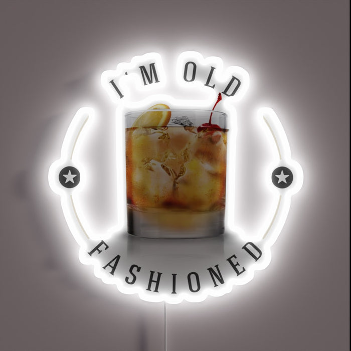 Retro-inspired, colorful, and vibrant Old Fashioned cocktail bar ambiance decoration.