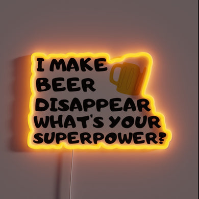 Retrofuturistic Bar Sign Featuring Holographic Neon Beer-Themed Display Graphics