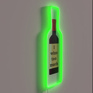 Admitting to excessive wine consumption with humorous RGB neon lighting