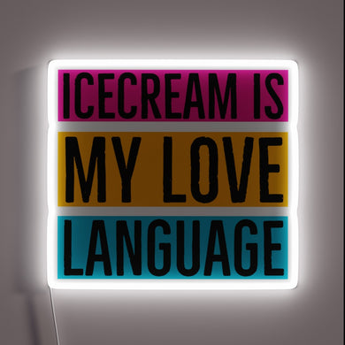 Sweet treat enthusiast's colorful confession in bold neon letters