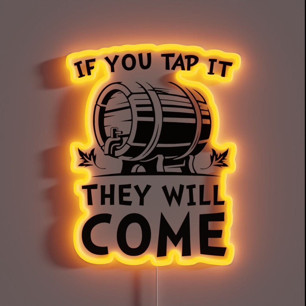 Vibrant RGB neon sign inspired by Field of Dreams phrase