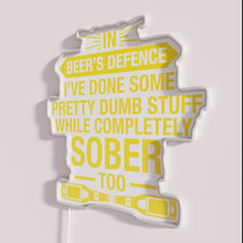 Load image into Gallery viewer, RGB Neon Sign: Humorous Defense of Beer Connoisseurship and Sobriety