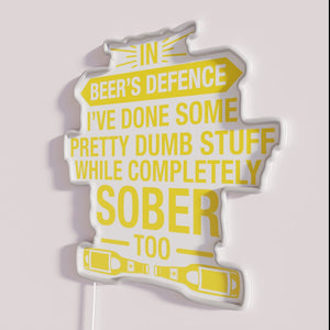 RGB Neon Sign: Humorous Defense of Beer Connoisseurship and Sobriety