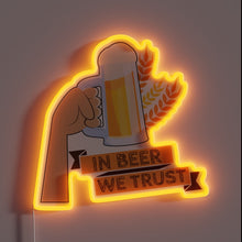 Load image into Gallery viewer, Neon Sign Featuring Hops and Malt Inspired Oktoberfest Beer Emblem