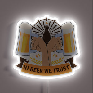 Neon beer pub decor sign with vibrant Oktoberfest colors glowing