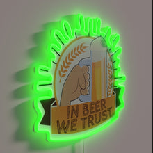 Load image into Gallery viewer, Neon sign with colorful design celebrating German beer culture traditions.