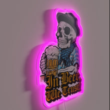 Load image into Gallery viewer, Darkly lit gothic beer enthusiast&#39;s statement of faith in neon.