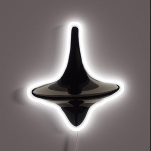 Inception totem neon sign glowing in white outline.