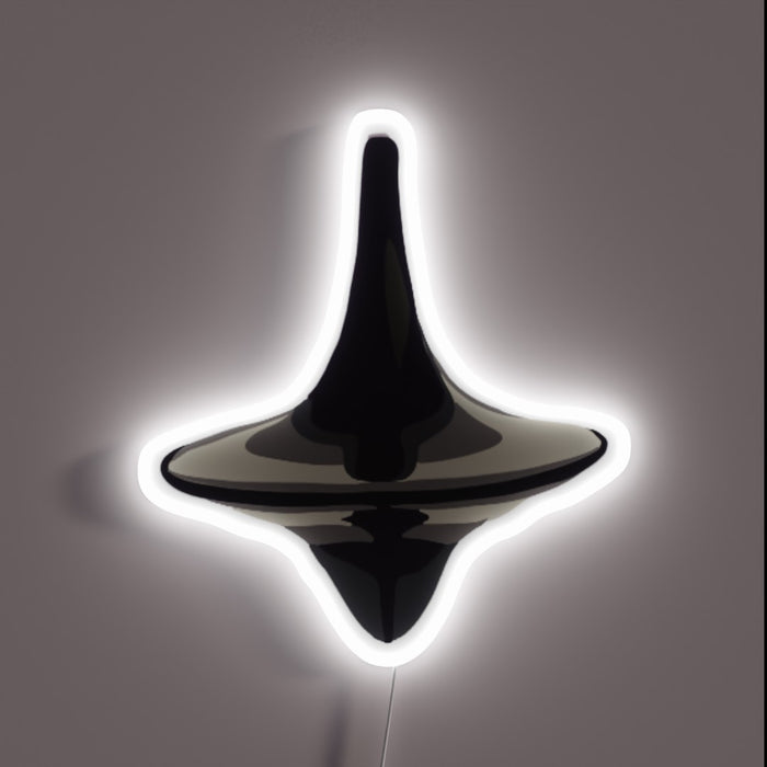 Inception totem neon sign glowing in white outline.