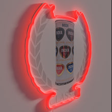 Load image into Gallery viewer, Vintage India-inspired beer bar decor in vibrant RGB neon lighting