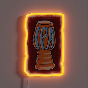 Vibrant IPA Beer Sign with Neon Accents and Crafty Charm