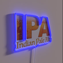 Load image into Gallery viewer, Colorful IPA beer bar decor with vibrant neon lighting accents.