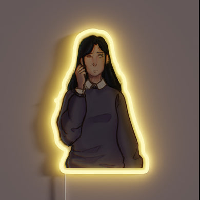 Emotional distress in bold, flickering neon lights, uncertainty abounds nearby