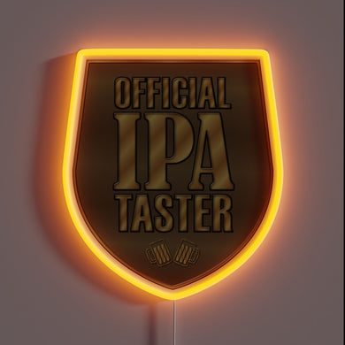 Vibrant Neon Sign Illuminates IPA Lovers with Colorful Digital Display