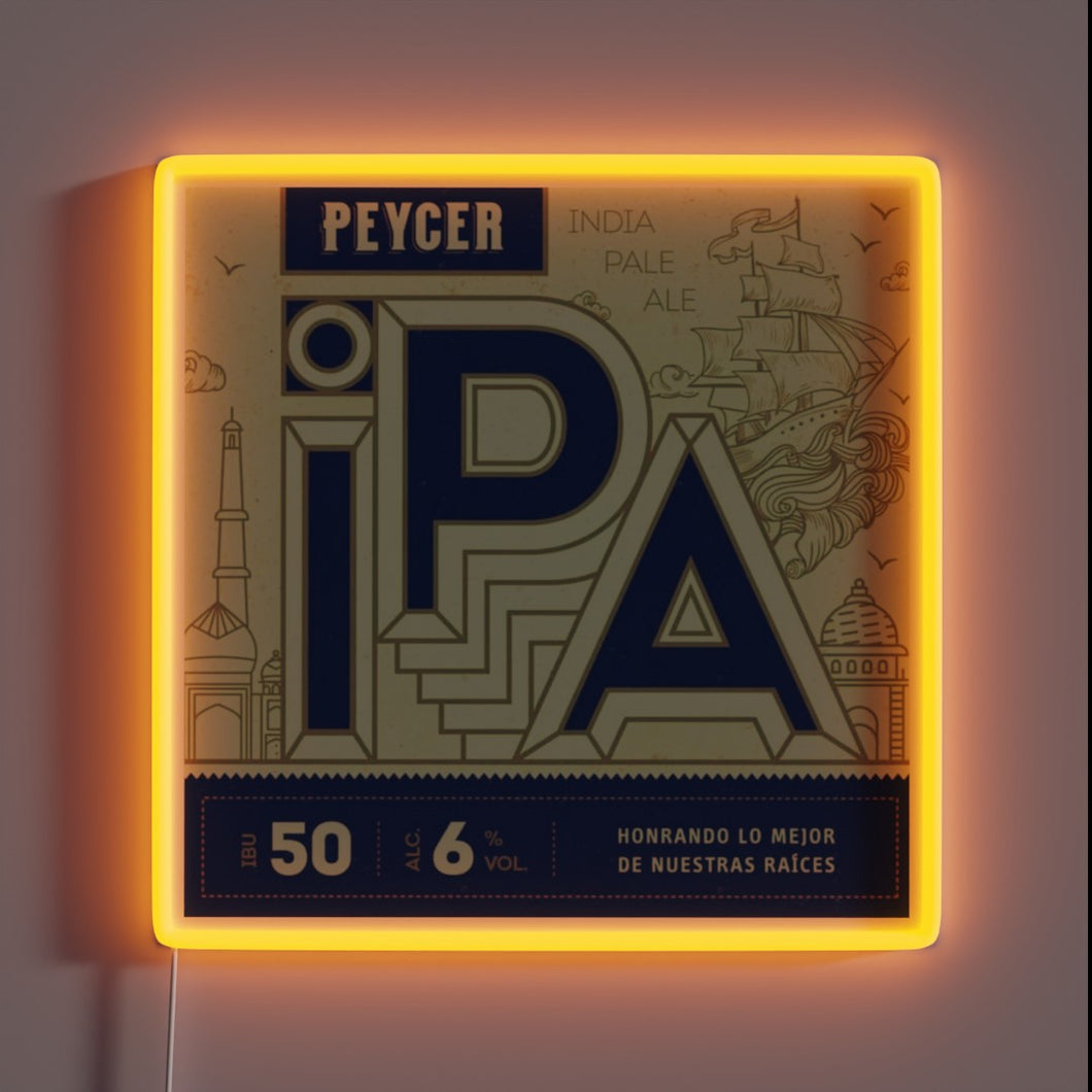 Neon bar decor featuring vibrant RGB colors for IPAs