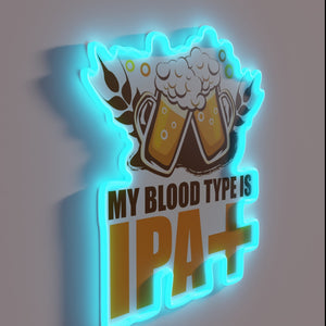 Retro style neon sign featuring IPA craft beer design humor.
