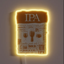 Load image into Gallery viewer, RGB Neon Sign: IPA India Pale Ale Typography for Enthusiasts