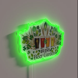 Vibrant RGB neon signage for your authentic Irish beer garden.