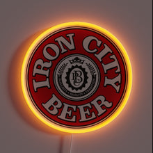 Load image into Gallery viewer, iron-city-beer-customneon-23696 – Bold circular neon sign featuring the Iron City Beer logo