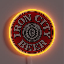 Load image into Gallery viewer, Iron City Beer neon sign – bold red vintage-style brewery wall decor with classic logo for bars, man caves, or Pittsburgh-themed spaces