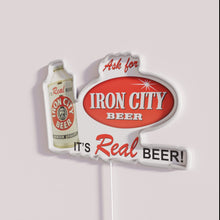 Load image into Gallery viewer, Eye-catching Neon Iron City Beer Sign with Colorful RGB Lighting