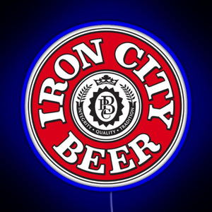Iron City Beer RGB neon sign blue