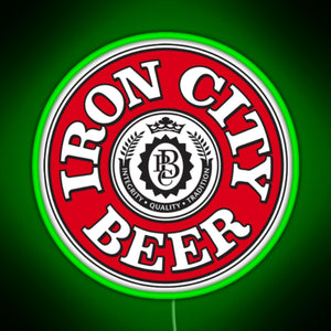 Iron City Beer RGB neon sign green