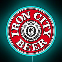 Load image into Gallery viewer, Iron City Beer RGB neon sign lightblue 