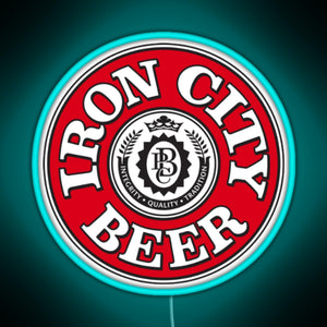 Iron City Beer RGB neon sign lightblue 
