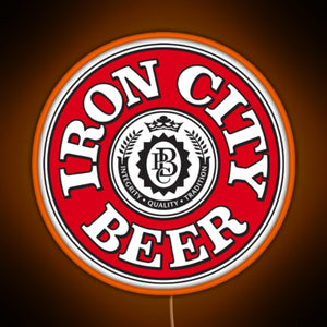 Iron City Beer RGB neon sign orange