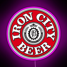 Load image into Gallery viewer, Iron City Beer RGB neon sign  pink