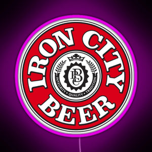 Iron City Beer RGB neon sign  pink