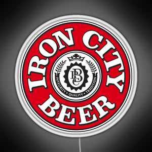 Iron City Beer RGB neon sign white 