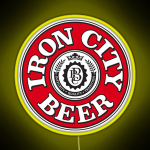 Iron City Beer RGB neon sign yellow