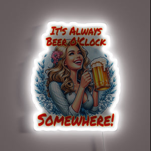 Fun retro bar decor that screams 'It's Always Beer O'Clock'
