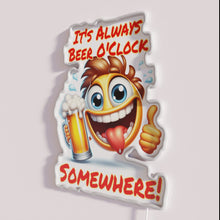 Load image into Gallery viewer, Vibrant RGB Neon Sign: Always Beer O&#39;Clock Somewhere Home Decor Barware
