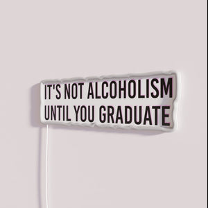 Vibrant Neon College Party Sign with Humorous Sobriety Graduation Message