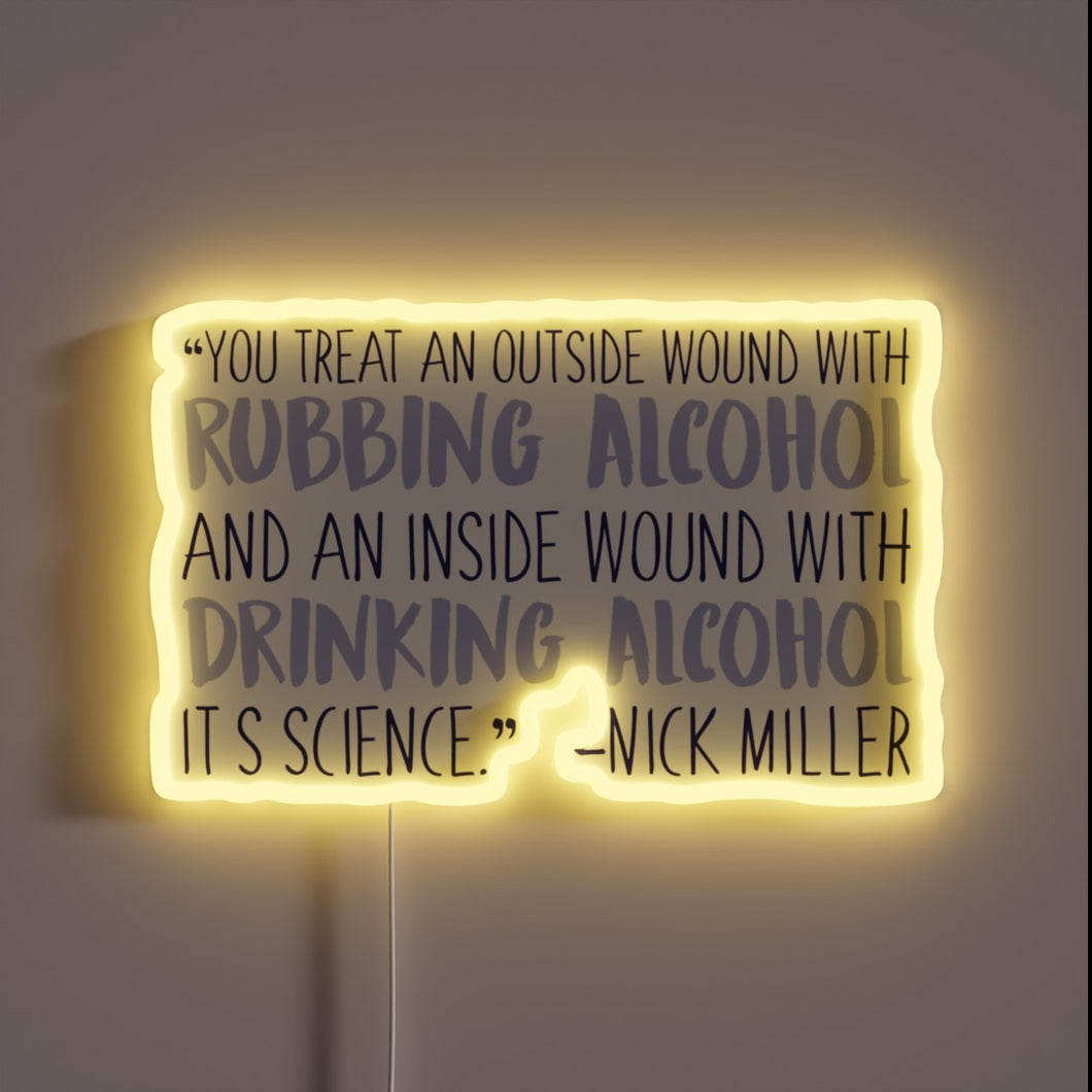 Quirky Nick Miller themed RGB neon light sign for fans
