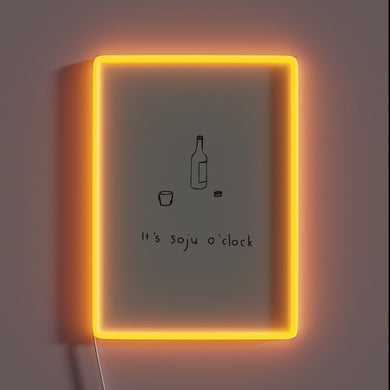 K-Pop Inspired Soju O'Clock Mint Neon Sign with Colorful Accents