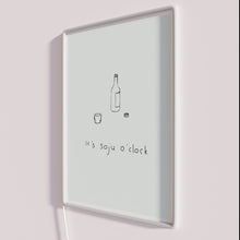 Load image into Gallery viewer, K-Pop Inspired Mint Soju &#39;It&#39;s O&#39;Clock&#39; Neon Light Sign Decoration