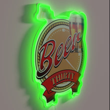 Load image into Gallery viewer, Neon Beer Clock Sign Illuminates Any Room with Fun Vibes Inside