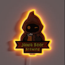 Load image into Gallery viewer, Neon sign by CustomNeon shaped like a cartoon Jawa character holding a beer mug