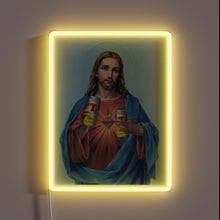 Load image into Gallery viewer, RGB Neon Sign Featuring Jesus Holding Cans of Tennent&#39;s Lager