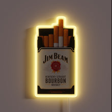 Load image into Gallery viewer, Vintage neon sign featuring iconic Jim Beam whiskey cigarette design.