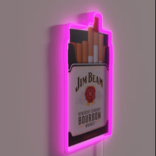 Load image into Gallery viewer, Jim Beam Whiskey Logo in Vibrant RGB Neon Wall Art