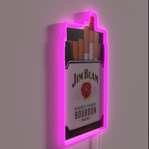 Jim Beam Whiskey Logo in Vibrant RGB Neon Wall Art