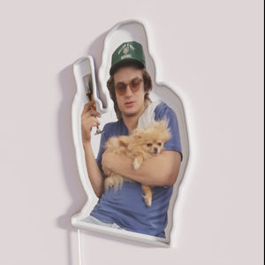 Vibrant 80s Neon Wall Sign Featuring Joe Keery's Iconic Spirit Animal
