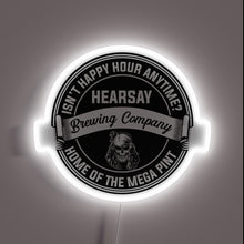 Load image into Gallery viewer, Customneon sign featuring a bold circular design for “Hearsay Brewing Company”