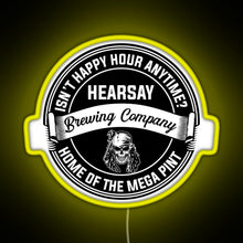 Load image into Gallery viewer, Johnny Depp Hearsay Brewing Company RGB neon sign yellow